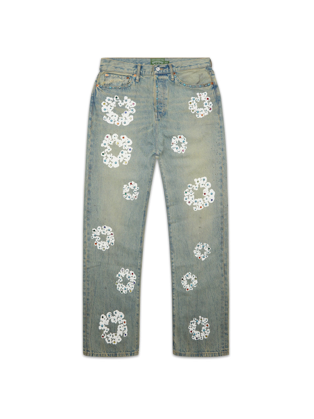 Denim Tears Baggy Studded Cotton Wreath Denim Pant Dirty Wash
