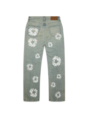 Denim Tears Baggy Studded Cotton Wreath Denim Pant Dirty Wash