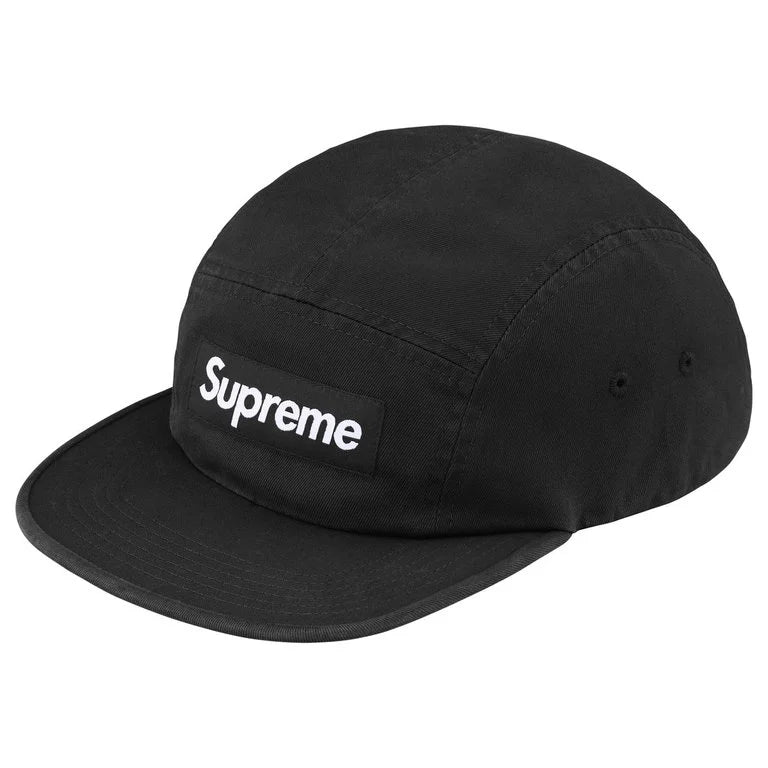 Supreme Washed Chino Twill Camp Cap Black